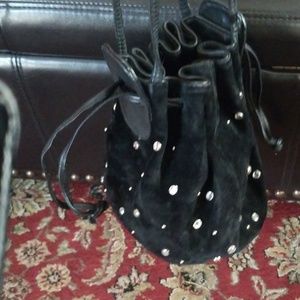Black studded Suede purse